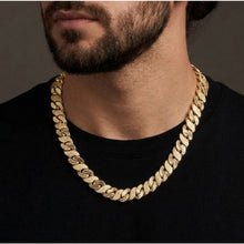 Load image into Gallery viewer, Big Daddy 10MM Sandblast Diamond &amp; Gold Iced Out Chain
