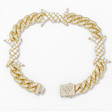 Load image into Gallery viewer, Big Daddy 10MM Spiked Horns Iced Out Gold Bracelet
