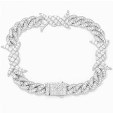 Load image into Gallery viewer, Big Daddy 10MM Spiked Horns Iced Out Silver Bracelet
