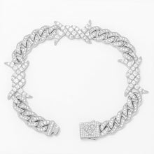 Load image into Gallery viewer, Big Daddy 10MM Spiked Horns Iced Out Silver Bracelet
