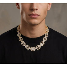 Load image into Gallery viewer, Big Daddy 12MM Baguette Byzantine Iced Out Gold Chain
