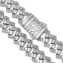 Load image into Gallery viewer, Big Daddy 12MM Baguette Cuban Diamond Silver Iced Out Chain
