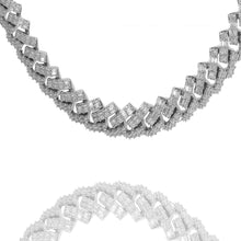 Load image into Gallery viewer, Big Daddy 12MM Baguette Cuban Diamond Silver Iced Out Chain
