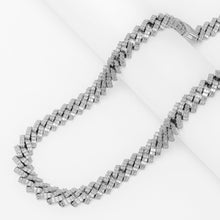 Load image into Gallery viewer, Big Daddy 12MM Baguette Cuban Diamond Silver Iced Out Chain
