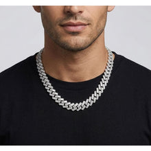 Load image into Gallery viewer, Big Daddy 12MM Baguette Cuban Diamond Silver Iced Out Chain
