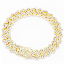 Load image into Gallery viewer, Big Daddy 12MM Baguette Iced Out Rhombus Cuban Gold
