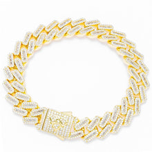 Load image into Gallery viewer, Big Daddy 12MM Baguette Iced Out Rhombus Cuban Gold
