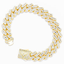 Load image into Gallery viewer, Big Daddy 12MM Baguette Iced Out Rhombus Cuban Gold
