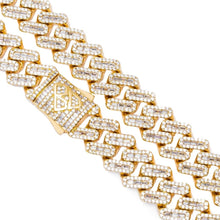 Load image into Gallery viewer, Big Daddy 12MM Baguette Iced Out Rhombus Cuban Gold Chain
