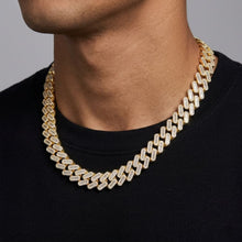 Load image into Gallery viewer, Big Daddy 12MM Baguette Iced Out Rhombus Cuban Gold Chain
