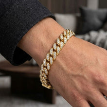 Load image into Gallery viewer, Big Daddy 12MM Bling Cuban Link Gold Iced Out Bracelet
