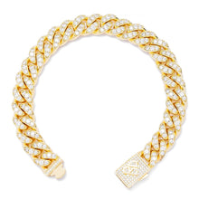 Load image into Gallery viewer, Big Daddy 12MM Bling Cuban Link Gold Iced Out Bracelet
