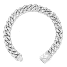 Load image into Gallery viewer, Big Daddy 12MM Bling Cuban Link Silver Iced Out Bracelet
