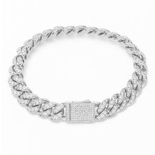 Load image into Gallery viewer, Big Daddy 12MM Bling Cuban Link Silver Iced Out Bracelet
