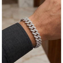 Load image into Gallery viewer, Big Daddy 12MM Full Iced Out Cuban Silver Bracelet
