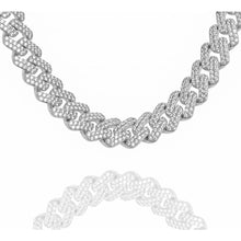 Load image into Gallery viewer, Big Daddy 12MM Full Iced Out Cuban Silver Chain - Chain
