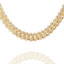 Load image into Gallery viewer, Big Daddy 12MM Gold &amp; Baguette Diamond Prong Cuban Chain
