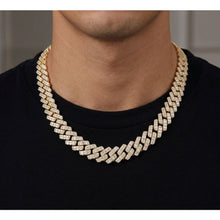 Load image into Gallery viewer, Big Daddy 12MM Gold &amp; Baguette Diamond Prong Cuban Iced

