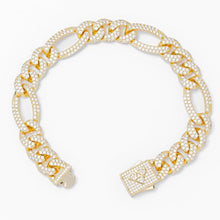 Load image into Gallery viewer, Big Daddy 12MM Hip Hop Iced Figaro Gold Bracelet - Bracelet

