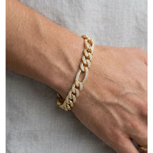 Load image into Gallery viewer, Big Daddy 12MM Hip Hop Iced Figaro Gold Bracelet - Bracelet

