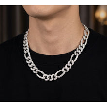 Load image into Gallery viewer, Big Daddy 12MM Hip Hop Iced Figaro Silver Chain - Chain
