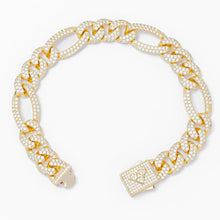 Load image into Gallery viewer, Big Daddy 12MM Hip Hop Iced Figaro Gold Bracelet - Bracelet
