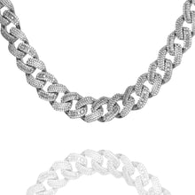 Load image into Gallery viewer, Big Daddy 12MM Baguette Iced Out Rhombus Cuban Silver Chain
