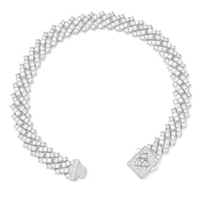 Load image into Gallery viewer, Big Daddy 12MM Silver Iced Out Prong Cuban Bracelet
