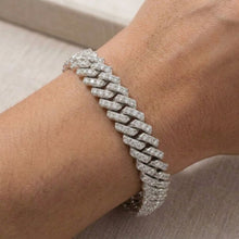 Load image into Gallery viewer, Big Daddy 12MM Silver Iced Out Prong Cuban Bracelet
