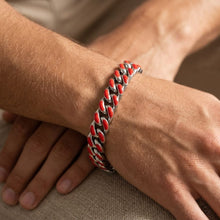 Load image into Gallery viewer, Big Daddy 13MM Enamel Red Steel Cuban Bracelet - Bracelet
