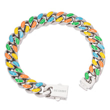 Load image into Gallery viewer, Big Daddy 13MM Multi-colour Enamel Steel Cuban Bracelet
