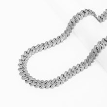Load image into Gallery viewer, Big Daddy 16MM Baguette Iced Out Cuban Link Silver Chain
