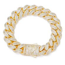 Load image into Gallery viewer, Big Daddy 18MM Baguette Gold Iced Out Cuban Link Bracelet

