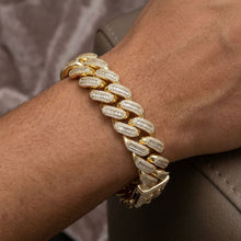 Load image into Gallery viewer, Big Daddy 18MM Baguette Gold Iced Out Cuban Link Bracelet
