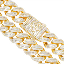 Load image into Gallery viewer, Big Daddy 18MM Baguette Gold Iced Out Cuban Link Chain
