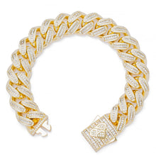 Load image into Gallery viewer, Big Daddy 18MM Baguette Gold Iced Out Cuban Link Bracelet
