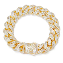 Load image into Gallery viewer, Big Daddy 18MM Baguette Gold Iced Out Cuban Link Bracelet
