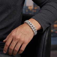 Load image into Gallery viewer, Big Daddy 20MM Baguette Iced Out Cuban Link Silver Bracelet
