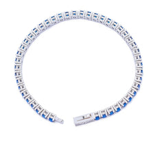 Load image into Gallery viewer, Big Daddy 4MM Silver Blue Tennis Iced Out Bracelet
