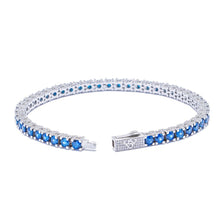 Load image into Gallery viewer, Big Daddy 4MM Silver Blue Tennis Iced Out Bracelet
