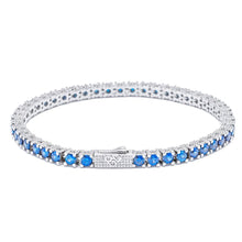 Load image into Gallery viewer, Big Daddy 4MM Silver Blue Tennis Iced Out Bracelet
