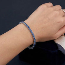 Load image into Gallery viewer, Big Daddy 4MM Silver Blue Tennis Iced Out Bracelet
