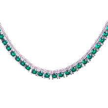 Load image into Gallery viewer, Big Daddy 4MM Silver Green &amp; Ruby Iced Out Tennis Chain
