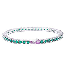 Load image into Gallery viewer, Big Daddy 4MM Silver Green Tennis Iced Out Bracelet
