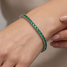 Load image into Gallery viewer, Big Daddy 4MM Silver Green Tennis Iced Out Bracelet
