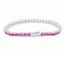 Load image into Gallery viewer, Big Daddy 4MM Silver Ruby Tennis Iced Out Bracelet
