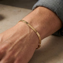 Load image into Gallery viewer, Big Daddy 5MM Gold Flat Herringbone Bracelet - Bracelet
