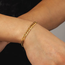 Load image into Gallery viewer, Big Daddy 6mm Steel Figaro Gold Bracelet - Bracelet
