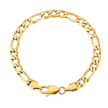 Load image into Gallery viewer, Big Daddy 6mm Steel Figaro Gold Bracelet - Bracelet
