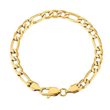 Load image into Gallery viewer, Big Daddy 6mm Steel Figaro Gold Bracelet - Bracelet
